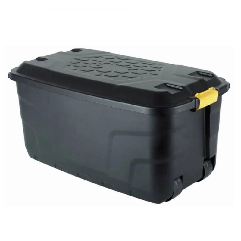 12 x Plastic Storage Box 145 Litres Extra Large - Black Heavy Duty by Strata - Image 4