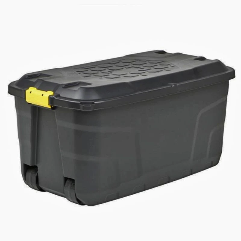 12 x Plastic Storage Box 145 Litres Extra Large - Black Heavy Duty by Strata - Image 5