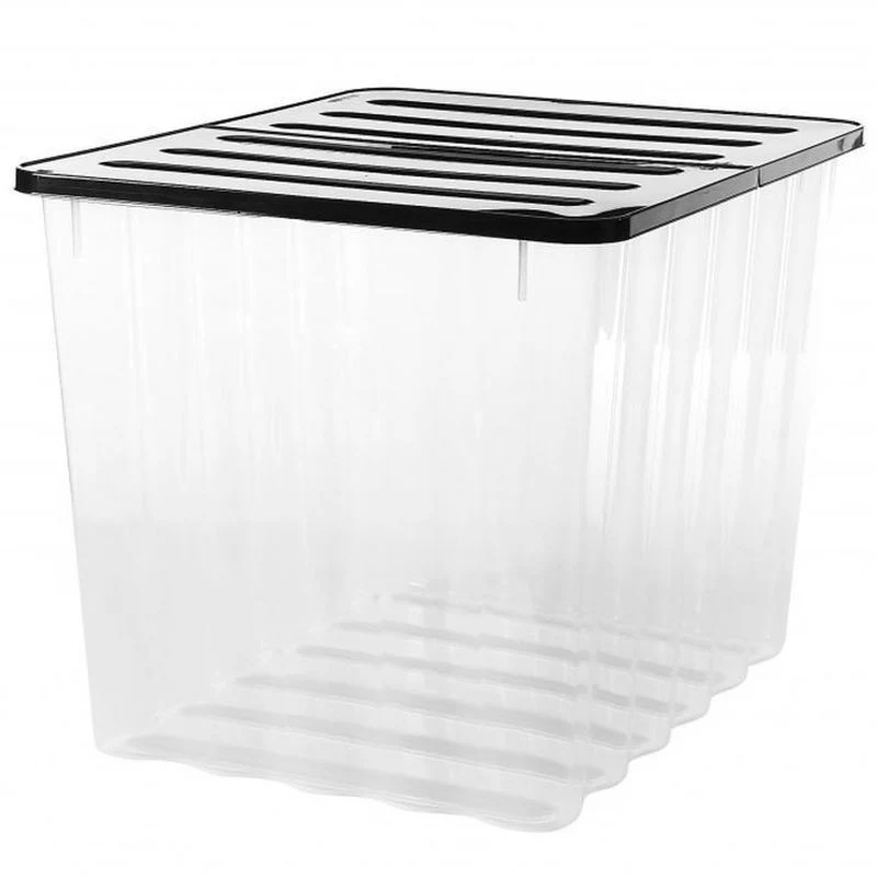 12 x Plastic Storage Boxes 110 Litres Extra Large - Clear & Black Supa Nova by Strata - Image 7