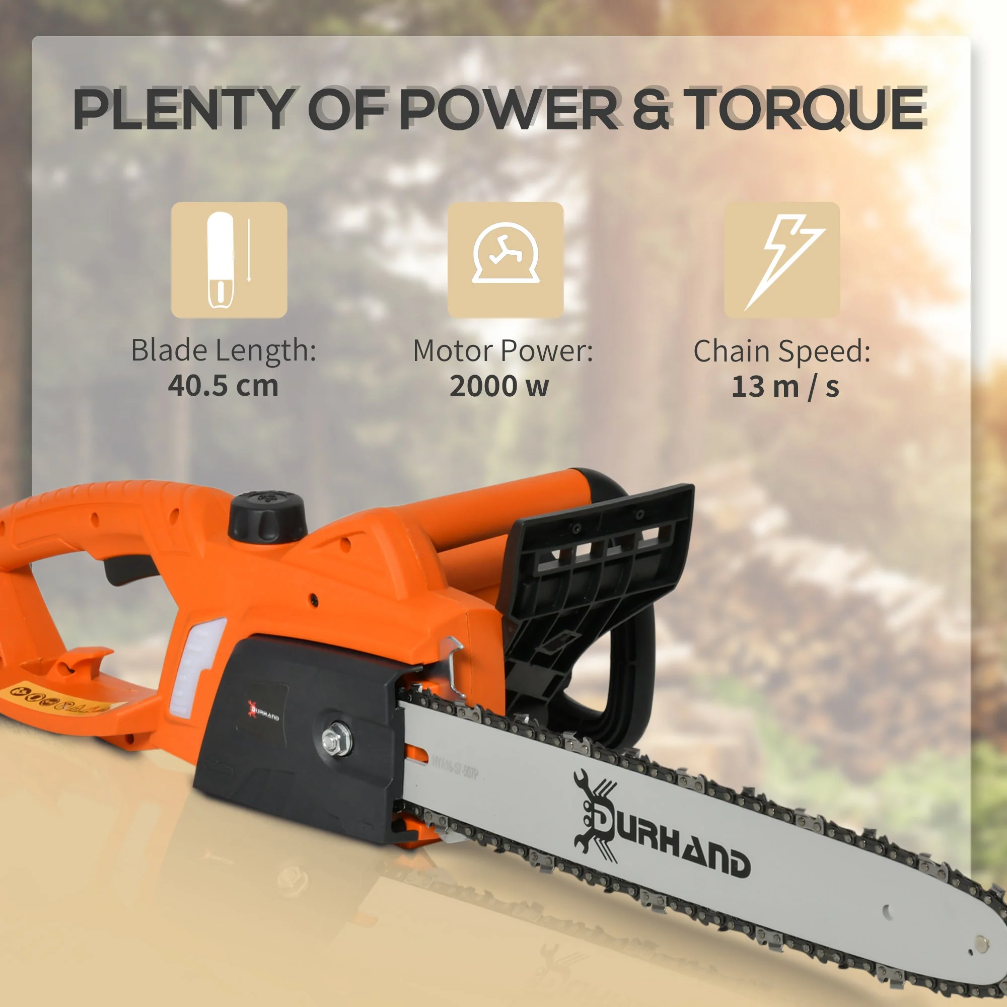 2000W Electric 40cm Chainsaw With Double Brake by Durhand - Image 4