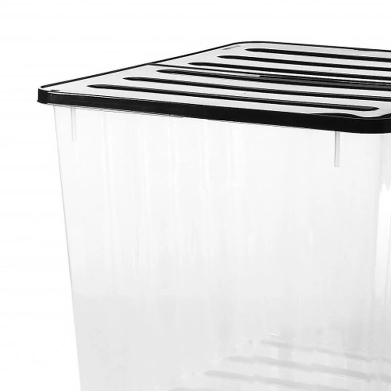 24 x Plastic Storage Boxes 110 Litres Extra Large - Clear & Black Supa Nova by Strata - Image 4
