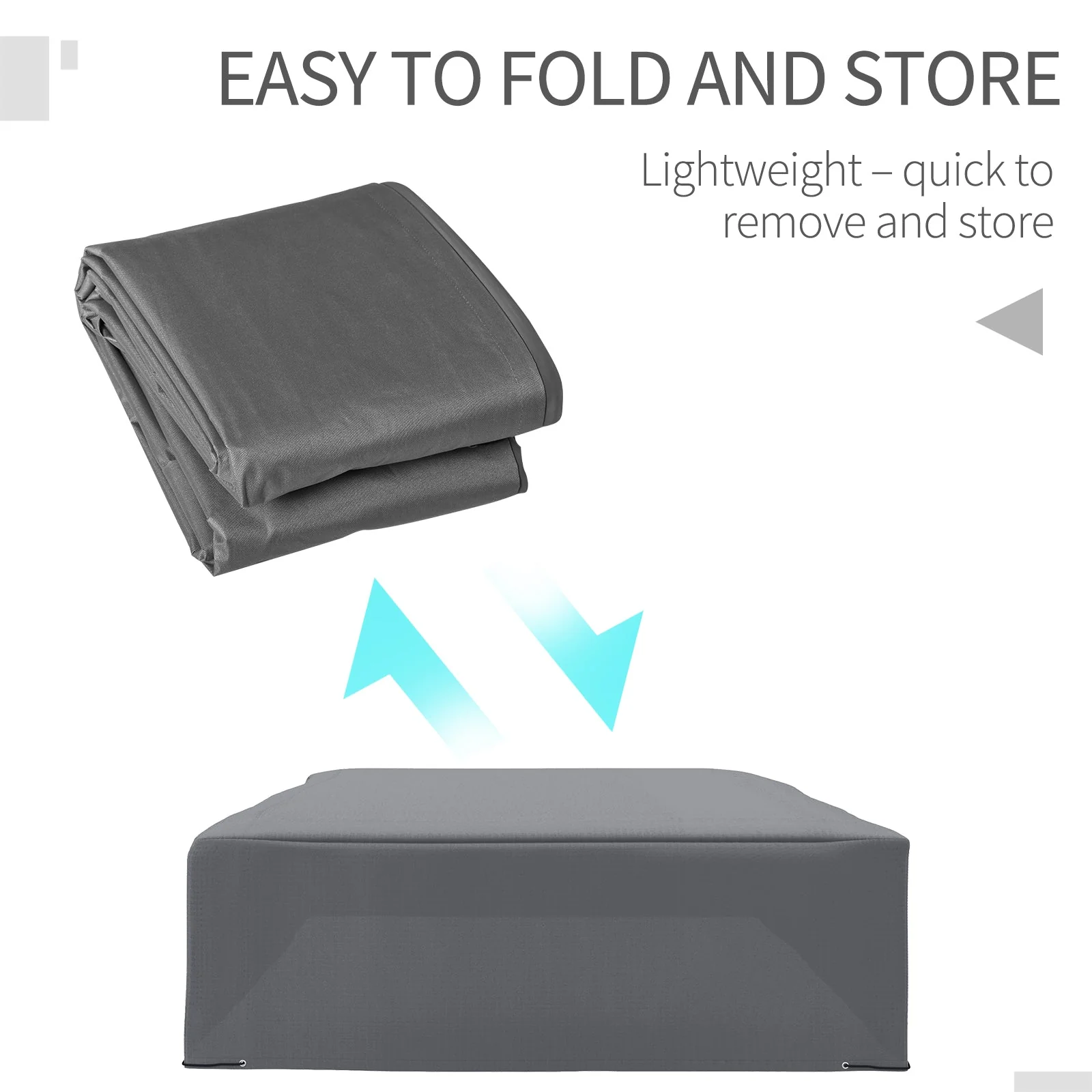 245x165cm Outdoor Garden Rattan Furniture Protective Cover Water UV Resistant Grey - Image 4