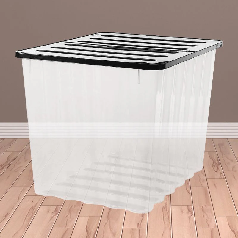 28 x Plastic Storage Boxes 110 Litres Extra Large - Clear & Black Supa Nova by Strata - Image 2