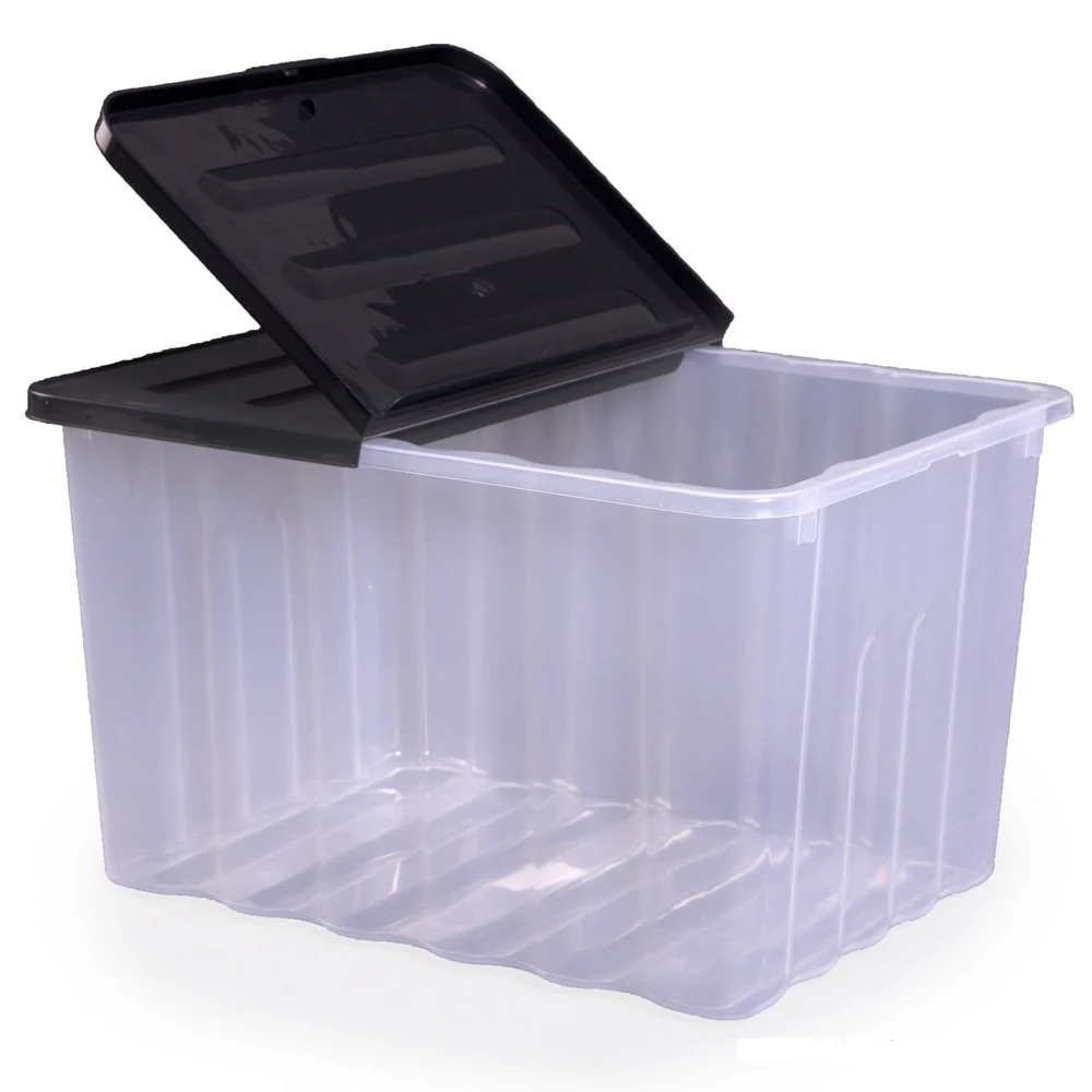 28 x Plastic Storage Boxes 110 Litres Extra Large - Clear & Black Supa Nova by Strata - Image 6