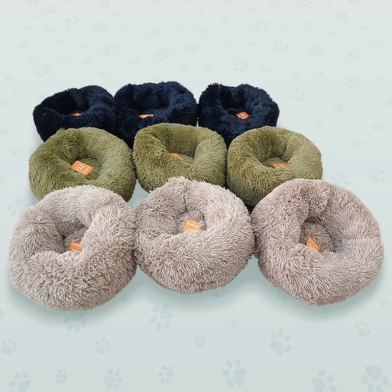60x26 Sage Green Fluffy Donut Pet Bed - Image 2