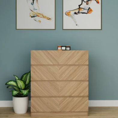 Catania Chest of Drawers Light Brown 4 Drawers