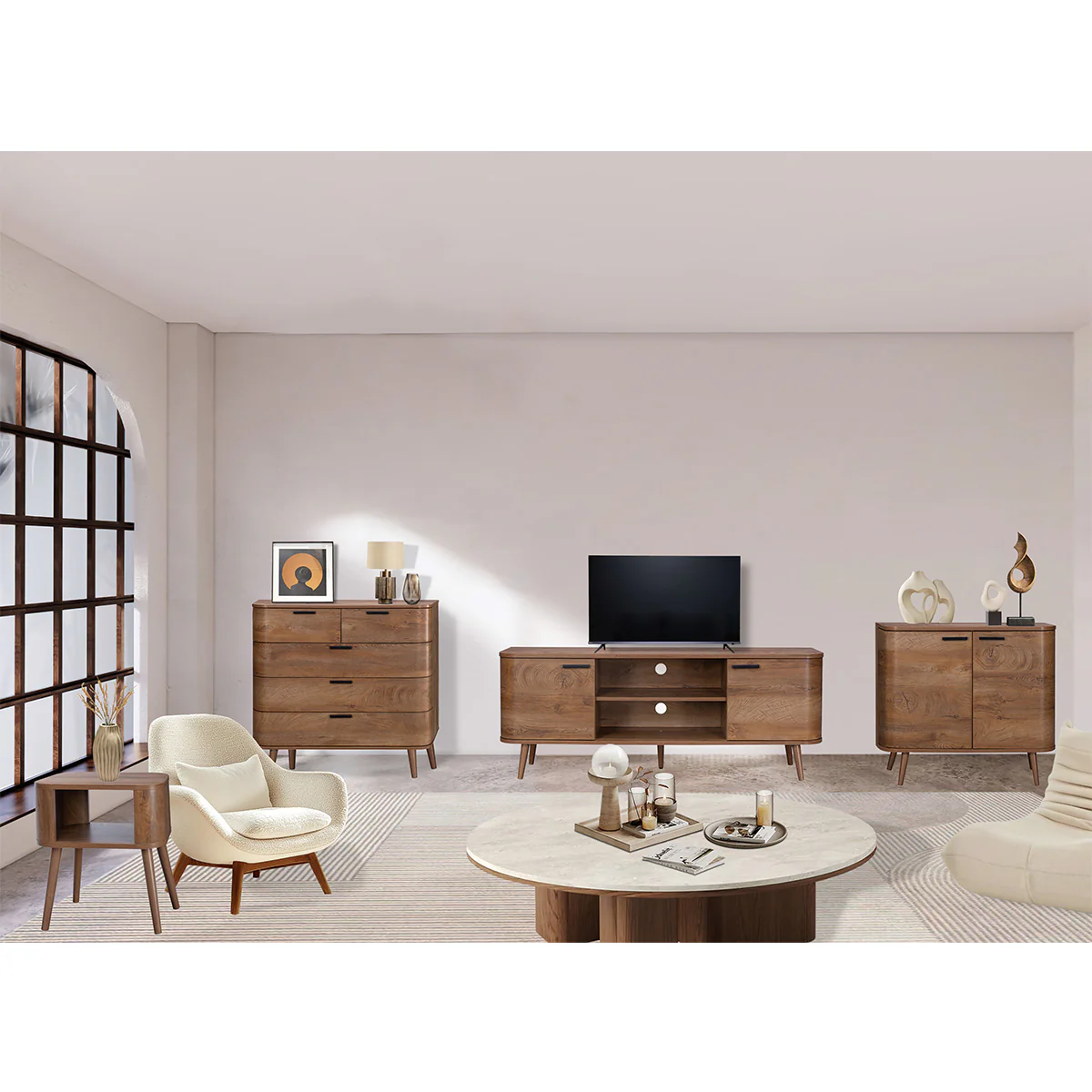 Copenhagen Large Sideboard Dark Brown 2 Doors 4 Shelves 3 Drawers - Image 3
