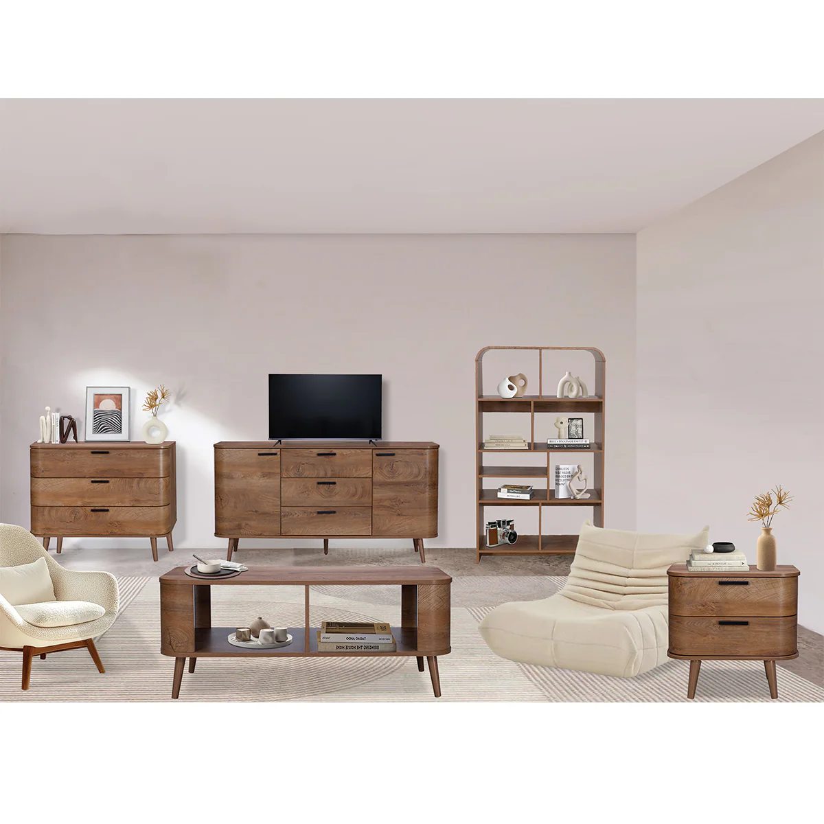 Copenhagen Large Sideboard Dark Brown 2 Doors 4 Shelves 3 Drawers - Image 4