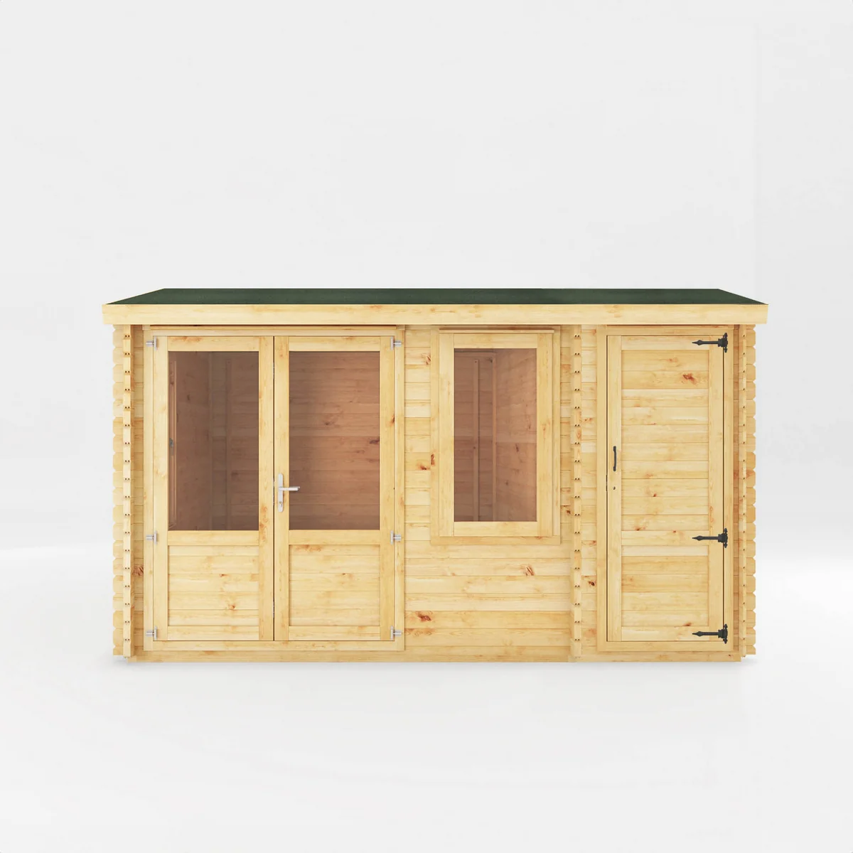 Mercia Elite 10' 3" x 13' 7" Pent Log Cabin - Premium 28mm Cladding Loglap - Image 4