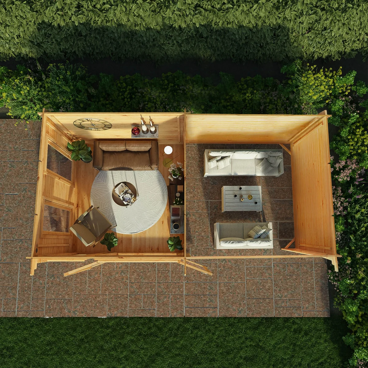 Mercia Studio 10' 11" x 19' 4" Pent Log Cabin - Premium 34mm Cladding Loglap - Image 2