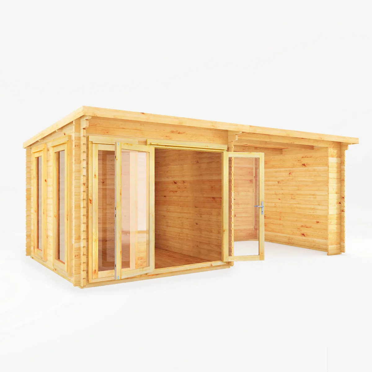 Mercia Studio 10' 11" x 19' 4" Pent Log Cabin - Premium 34mm Cladding Loglap - Image 7