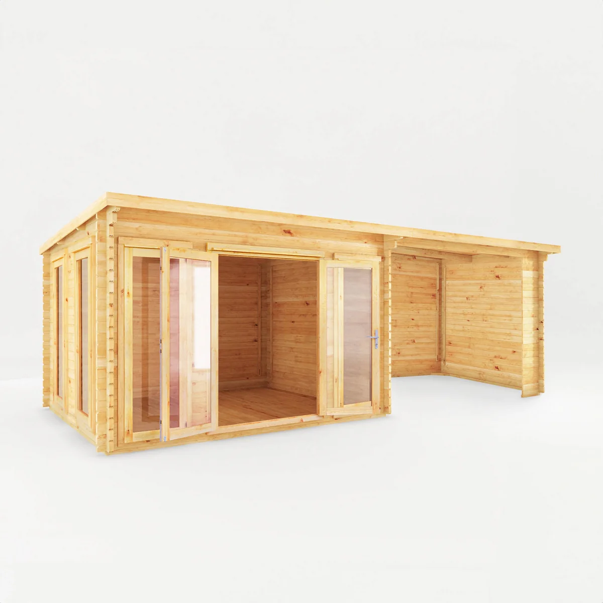 Mercia Studio 10' 11" x 22' 8" Pent Log Cabin - Premium 34mm Cladding Loglap - Image 6