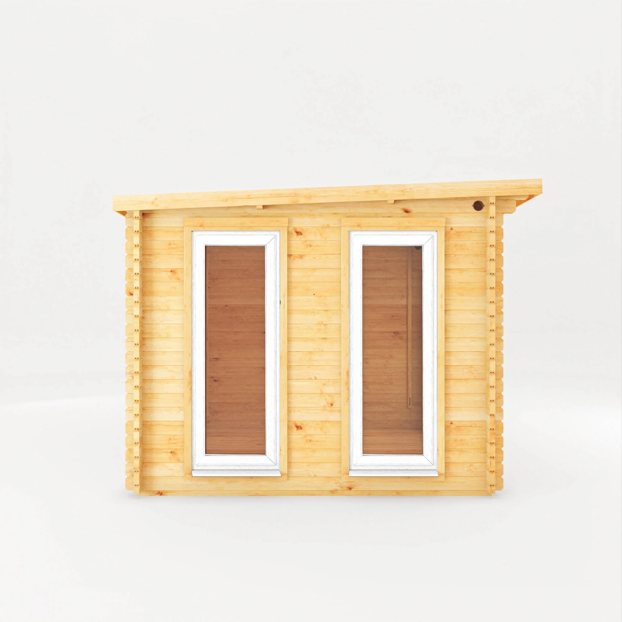 Mercia Studio 10' 11" x 22' 8" Pent Log Cabin - Premium 44mm Cladding Loglap - White UPVC - Image 10
