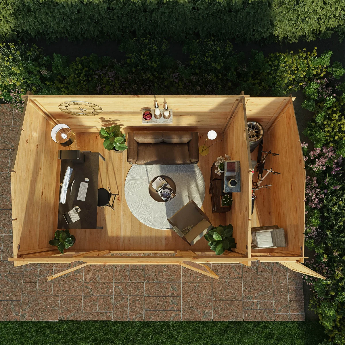 Mercia Studio 10' 3" x 16' 11" Apex Log Cabin - Premium 44mm Cladding Loglap - Image 5