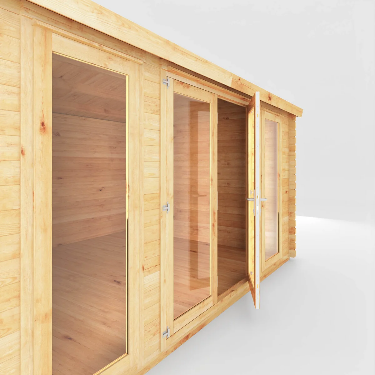 Mercia Studio 11' 11" x 14' 10" Apex Log Cabin - Premium 28mm Cladding Loglap - Image 4
