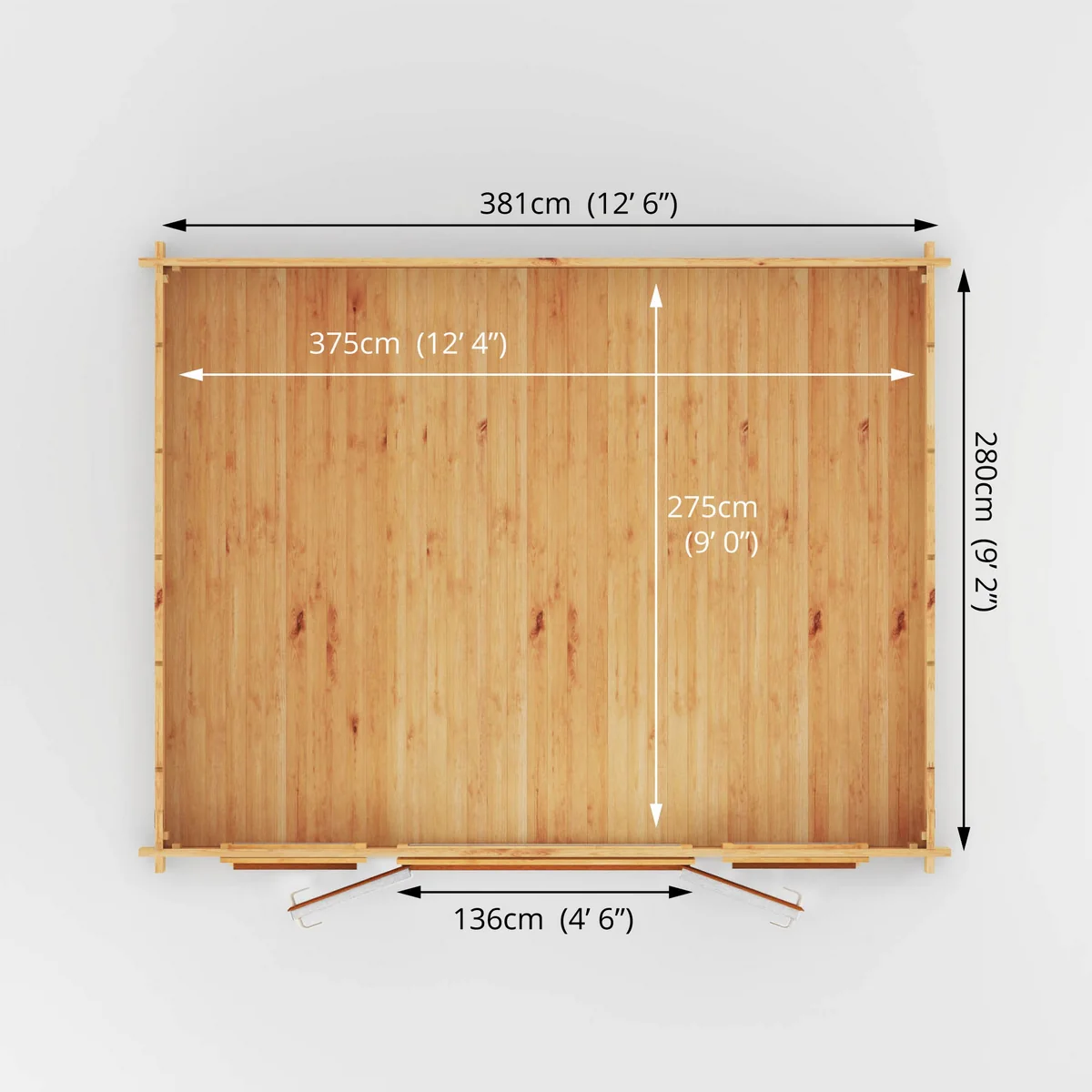 Mercia Studio 11' 11" x 14' 10" Apex Log Cabin - Premium 44mm Cladding Loglap - Brown UPVC - Image 9