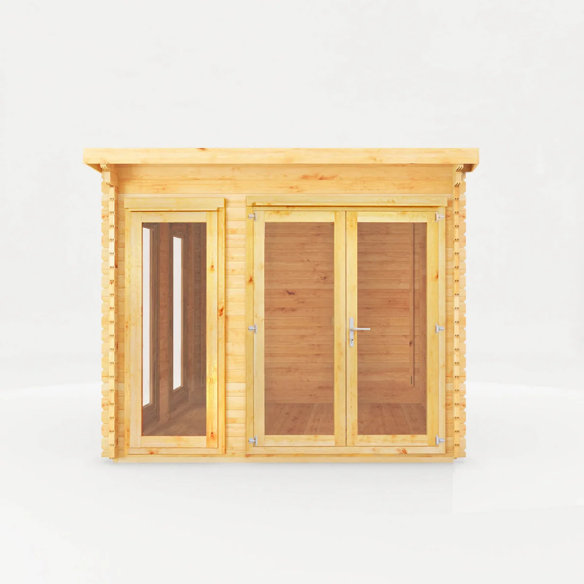 Mercia Studio 9' 11" x 9' 11" Pent Log Cabin - Premium 34mm Cladding Loglap - Image 4