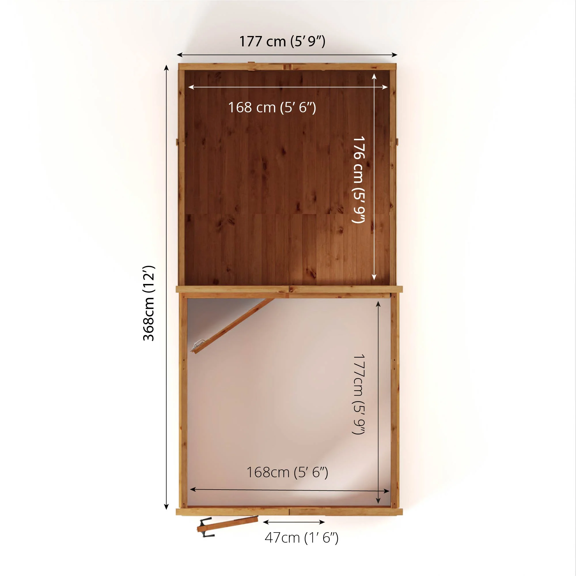 Mercia Woodsman 12' 3" x 6' 3" Apex Combi Greenhouse Shed - Premium Dip Treated Shiplap- Glass Windows - Image 19