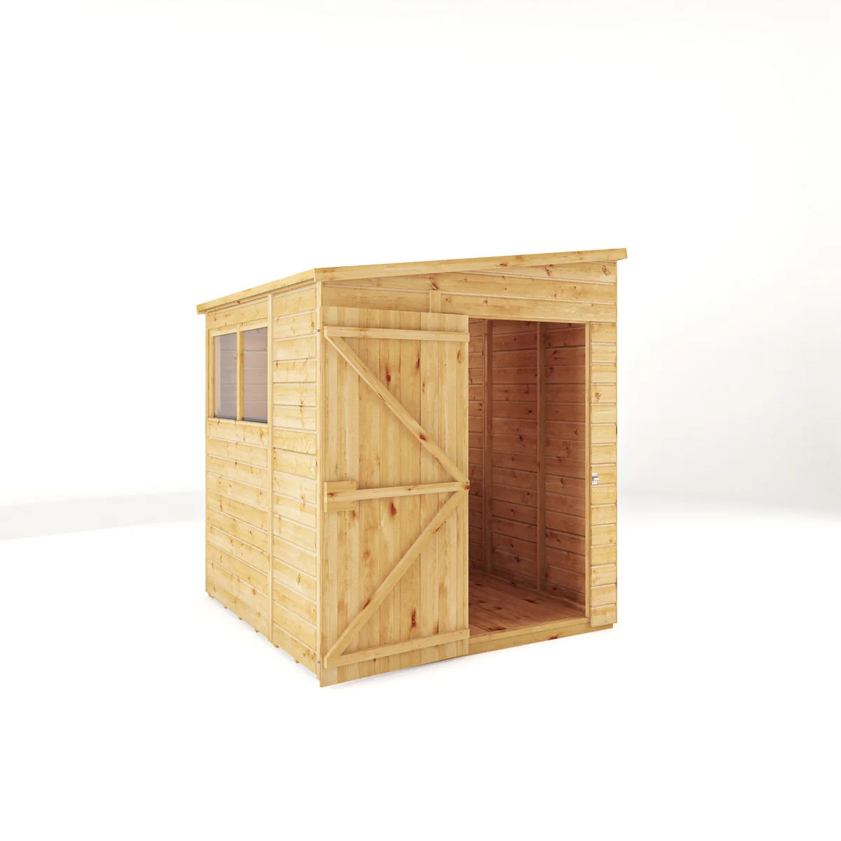 Mercia Woodsman 6' 2" x 5' 10" Pent Shed - Premium Dip Treated Shiplap - Glass Windows - Image 9