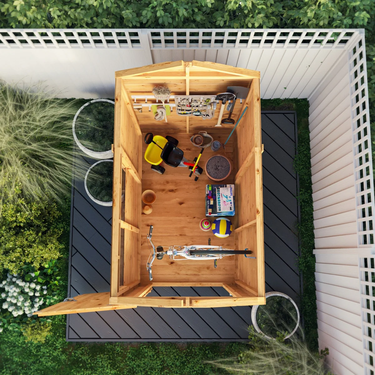 Mercia Woodsman 6' 3" x 4' 3" Apex Shed - Premium Dip Treated Shiplap - Styrene Windows - Image 3