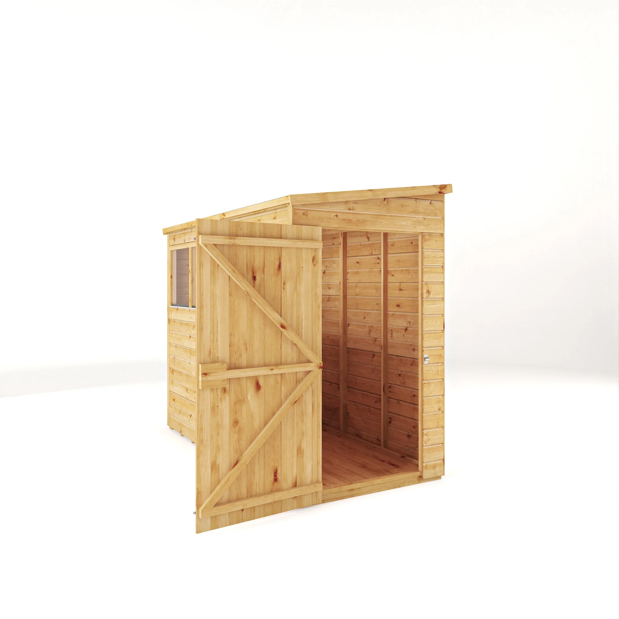 Mercia Woodsman 8' 1" x 3' 11" Pent Shed - Premium Dip Treated Shiplap - Styrene Windows - Image 11