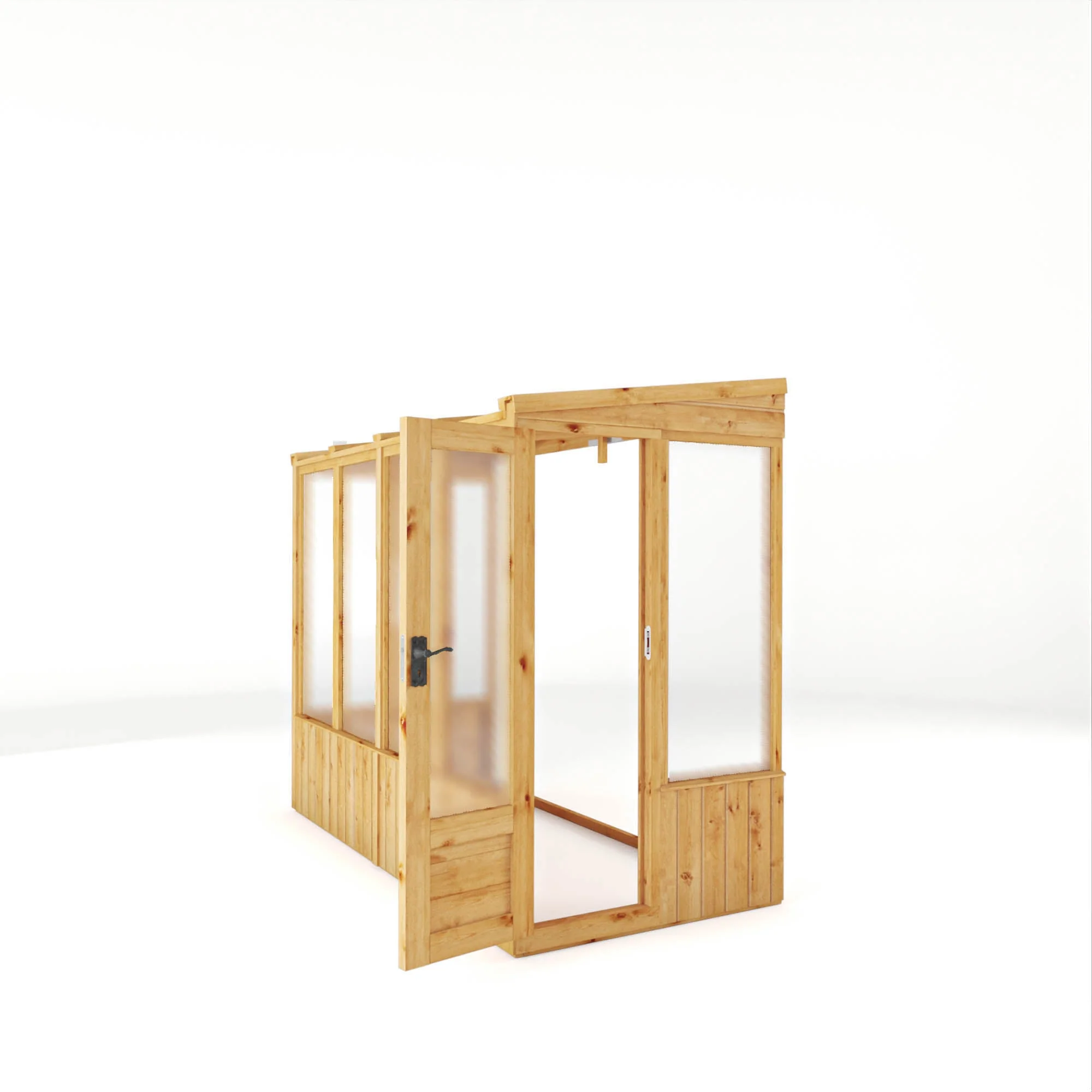 Mercia Woodsman 8' 2" x 3' 11" Pent Lean-to Greenhouse - Premium Dip Treated Shiplap- Polycarbonate Windows - Image 9