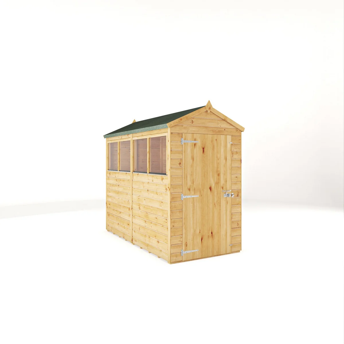 Mercia Woodsman 8' 2" x 4' 3" Apex Shed - Premium Dip Treated Shiplap - Styrene Windows - Image 8