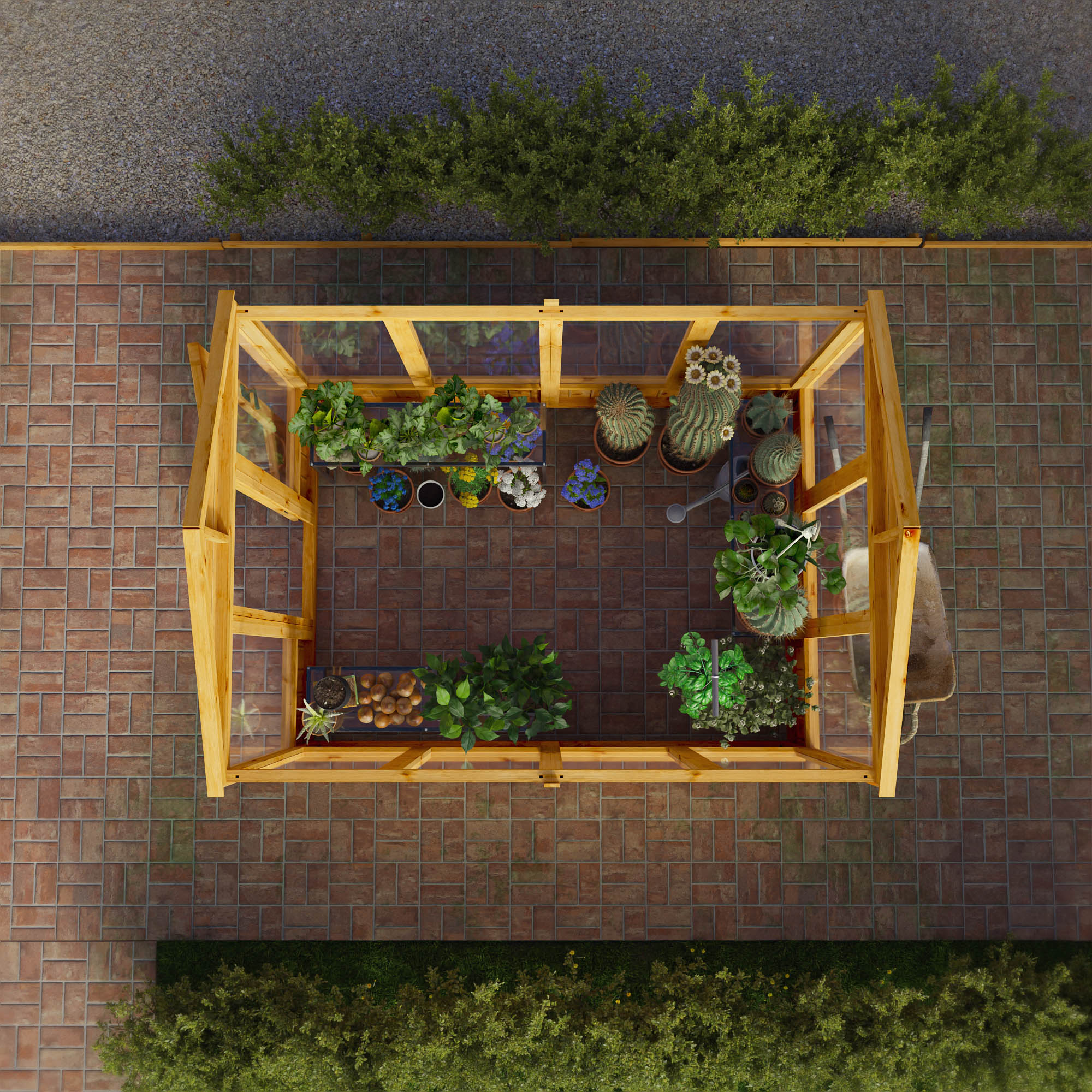 Mercia Woodsman 8' 2" x 6' 1" Apex Greenhouse - Premium Dip Treated Shiplap- Styrene Windows - Image 3