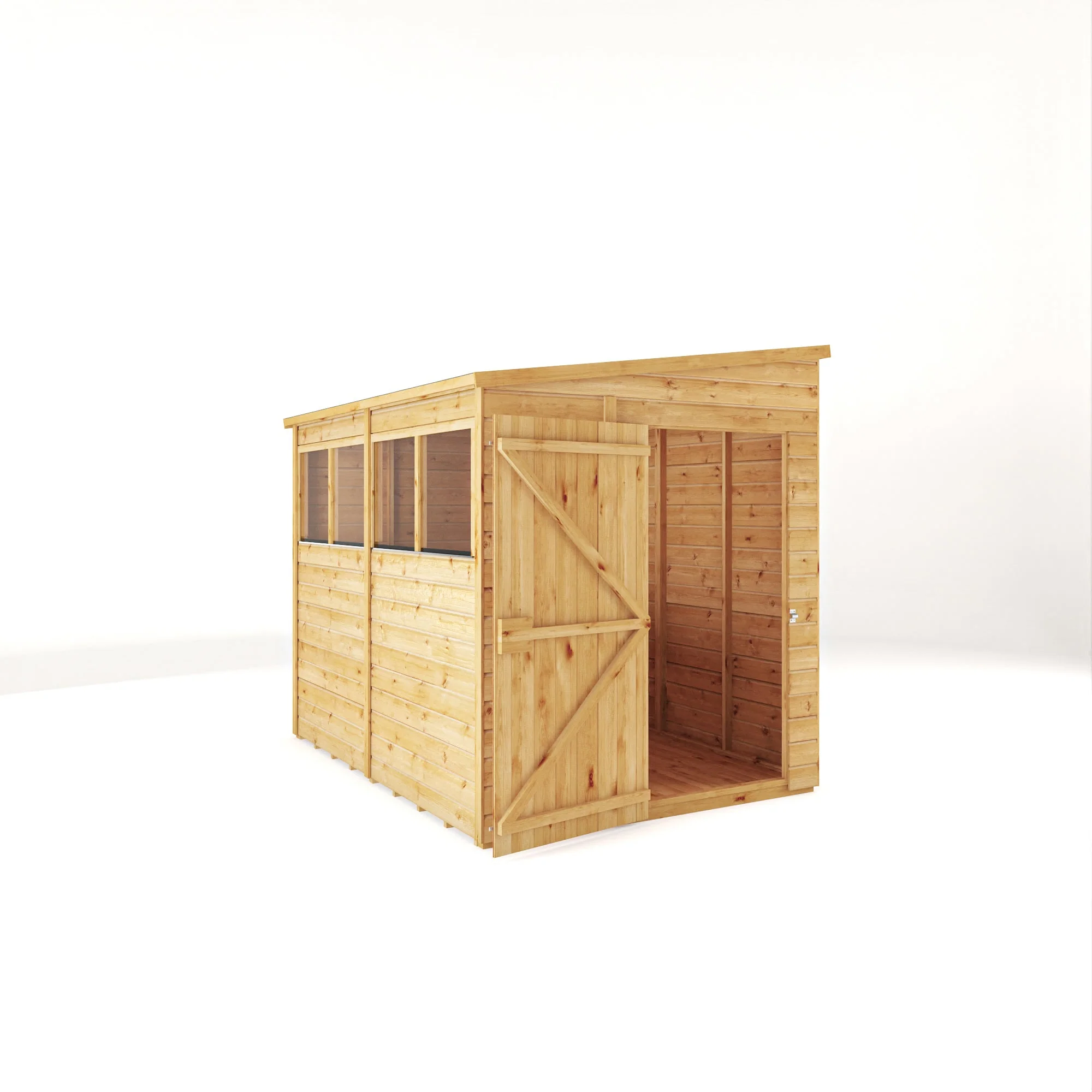 Mercia Woodsman 8' 4" x 6' 2" Pent Shed - Premium Dip Treated Shiplap - Styrene Windows - Image 15