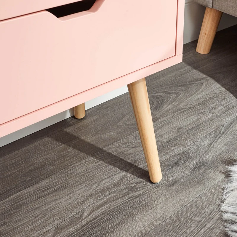 Nyborg Bedside Table Pink 2 Drawers - Image 2
