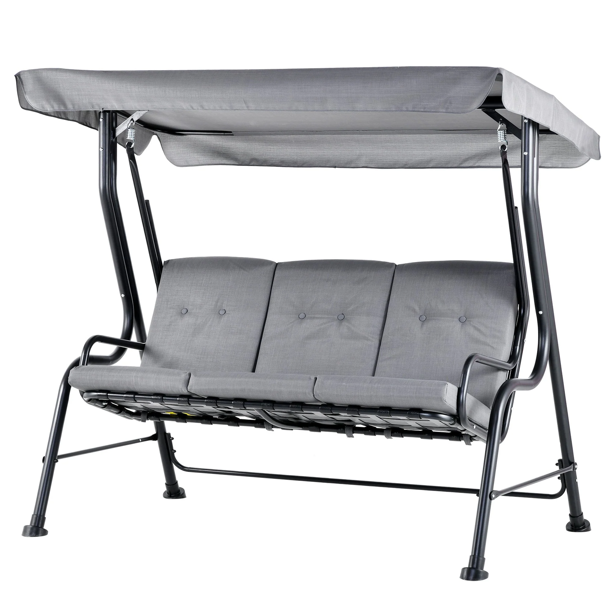 Outdoor 3-person Metal Porch Swing Chair Bench