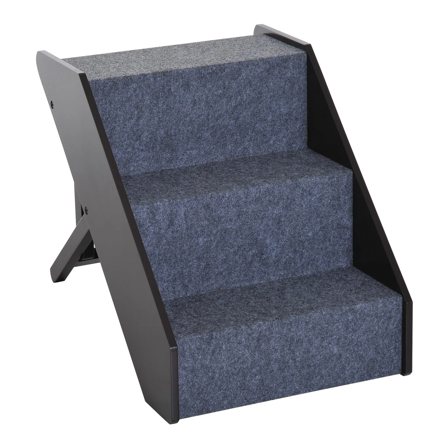 PawHut 3-Steps Ladder Dog Ramp Pets Steps -Dark Brown - Image 2