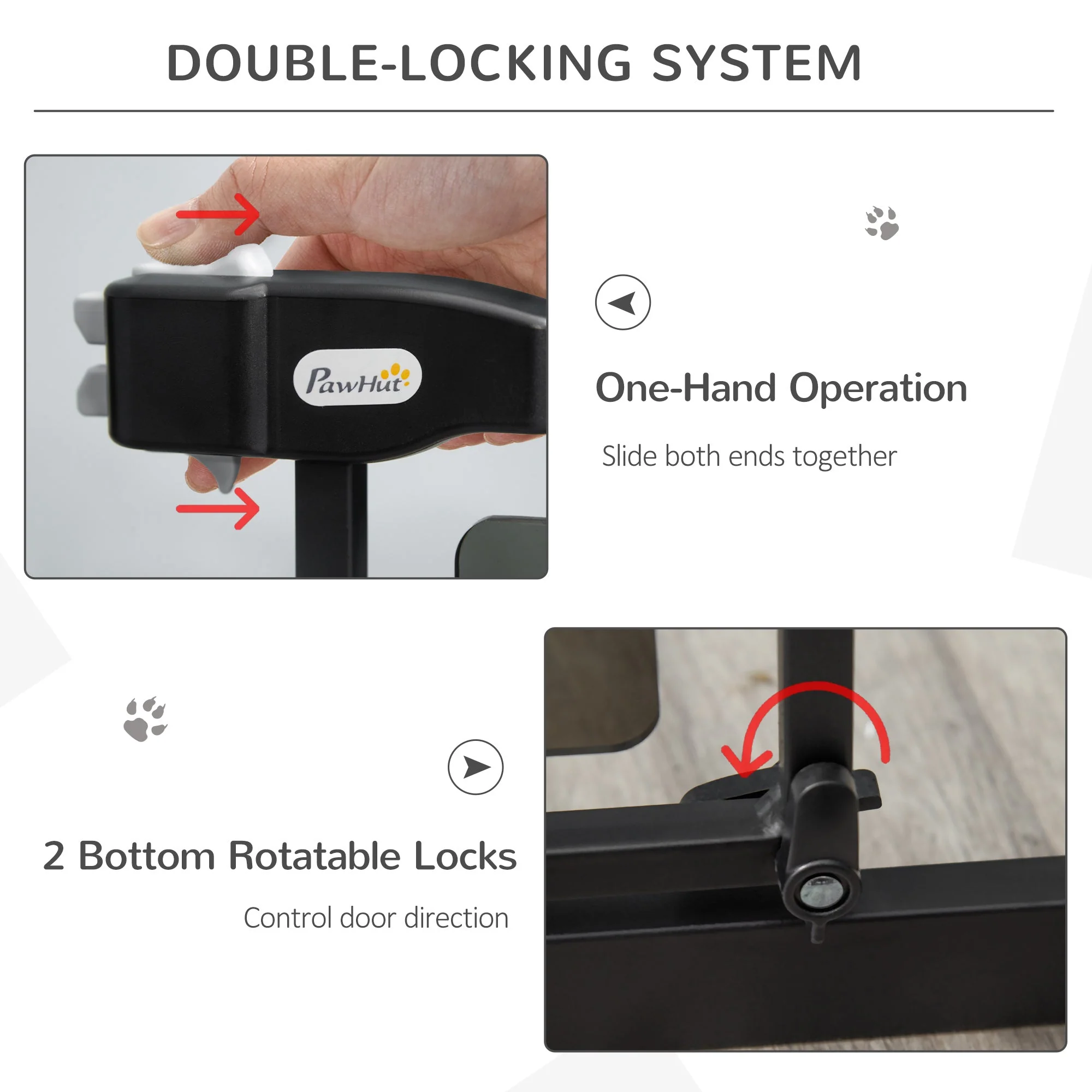 PawHut Pressure Fit Safety Gate for Doorways and Staircases - Image 5