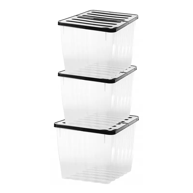 Plastic Storage Box 110 Litres Extra Large - Clear & Black Supa Nova by Strata - Image 3