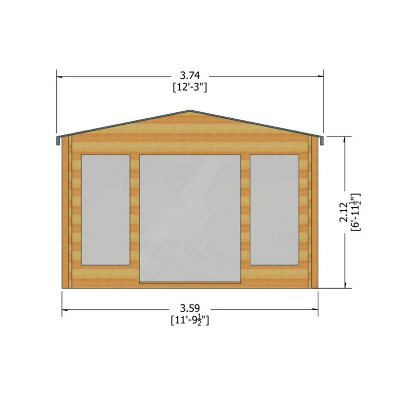 Shire Argyll 11' 9" x 11' 9" Apex Log Cabin - Premium 44mm Cladding Tongue & Groove - Image 7