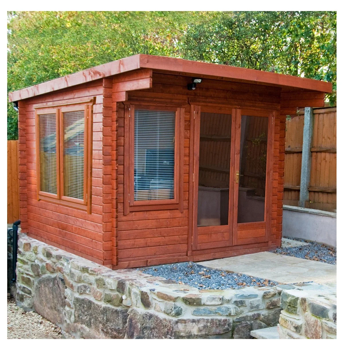 Shire Belgravia 9' 9" x 9' 9" Pent Log Cabin - Premium 44mm Cladding Tongue & Groove - Image 2