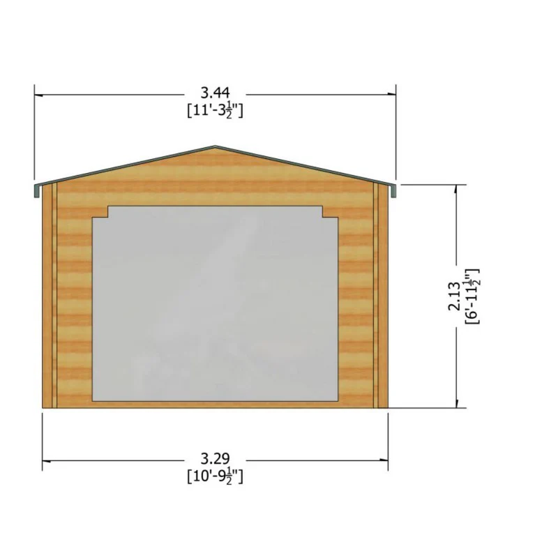 Shire Bere 10' 7" x 10' 7" Apex Log Cabin - Premium 70mm Cladding Tongue & Groove - Image 4
