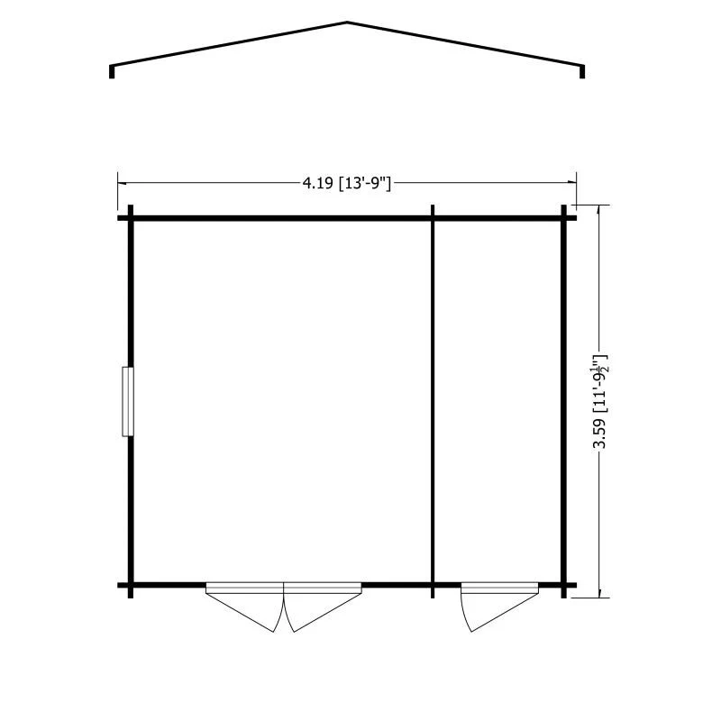 Shire Bourne 13' 8" x 11' 9" Apex Log Cabin - Premium 34mm Cladding Tongue & Groove - Image 2