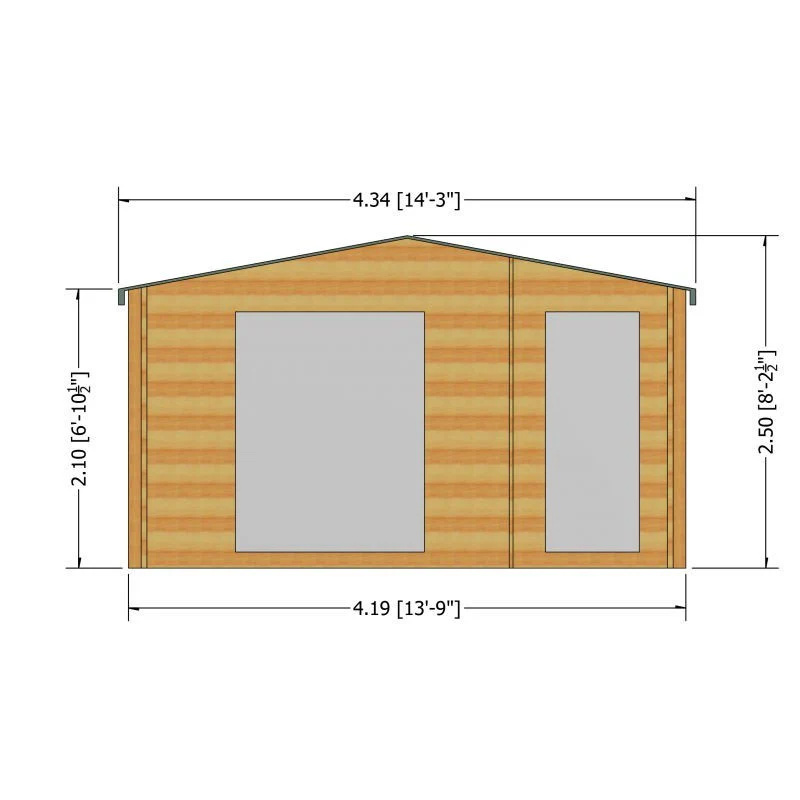 Shire Bourne 13' 8" x 15' 8" Apex Log Cabin - Premium 28mm Cladding Tongue & Groove - Image 3