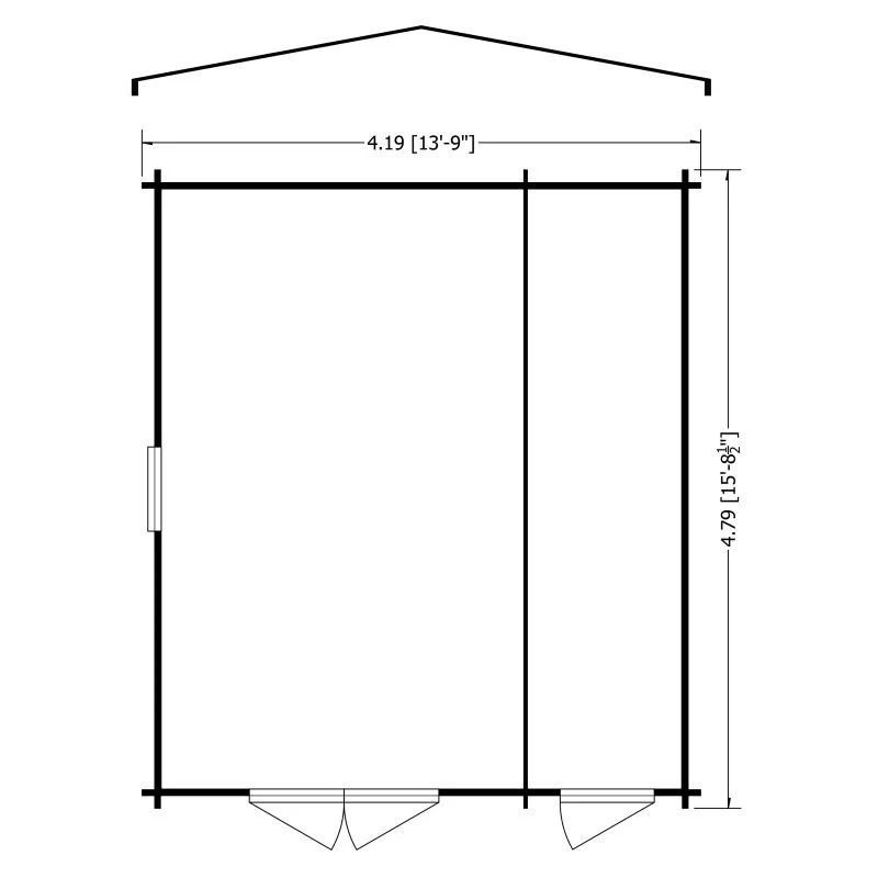 Shire Bourne 13' 8" x 15' 8" Apex Log Cabin - Premium 70mm Cladding Tongue & Groove - Image 2