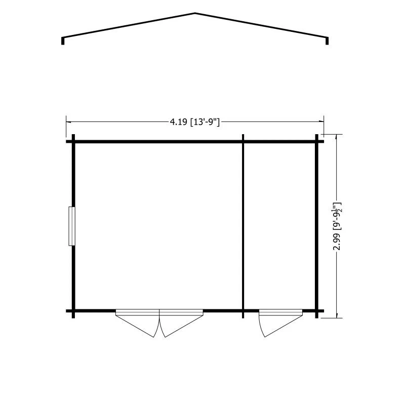 Shire Bourne 13' 8" x 9' 9" Apex Log Cabin - Premium 44mm Cladding Tongue & Groove - Image 2