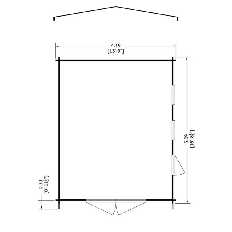 Shire Bradenham 13' 8" x 16' 8" Reverse Apex Garage - Premium 34mm Cladding Tongue & Groove - Image 7