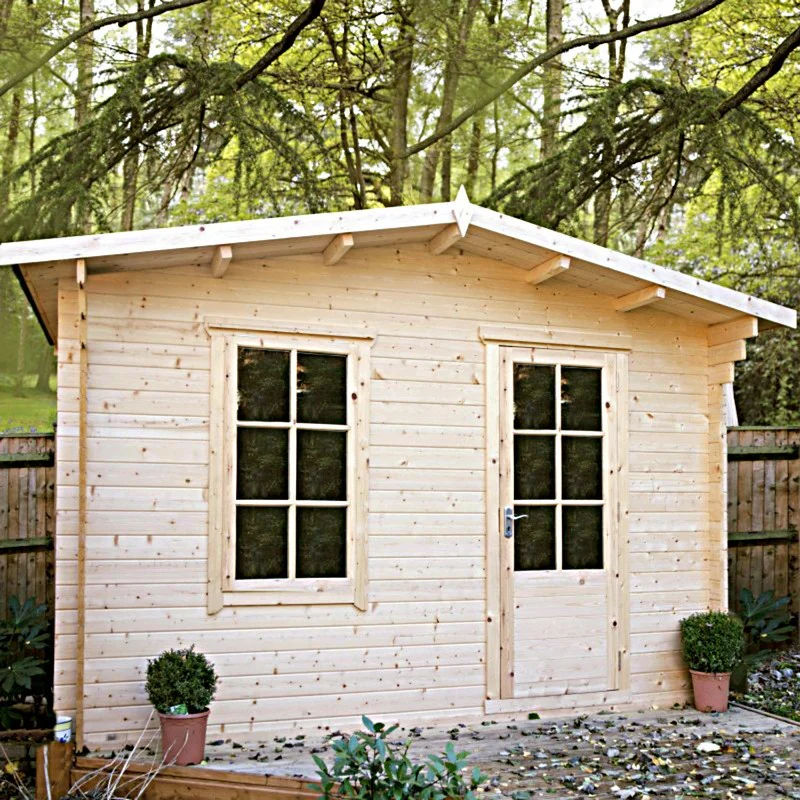 Shire Bucknells 9' 9" x 11' 9" Apex Log Cabin - Premium 34mm Cladding Tongue & Groove - Image 2