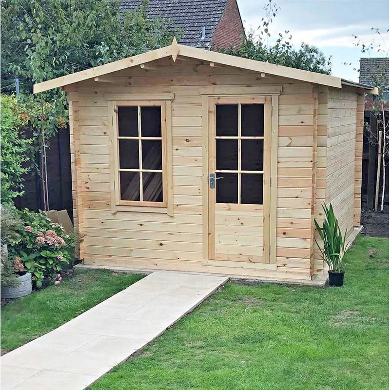 Shire Bucknells 9' 9" x 11' 9" Apex Log Cabin - Premium 70mm Cladding Tongue & Groove - Image 3