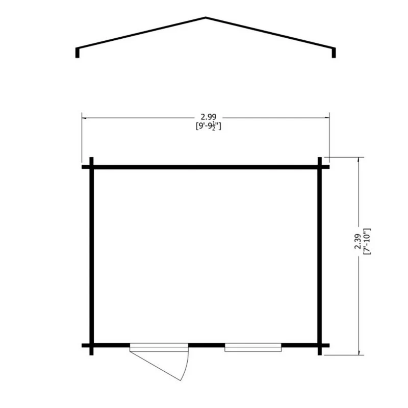 Shire Bucknells 9' 9" x 7' 10" Apex Log Cabin - Premium 70mm Cladding Tongue & Groove - Image 8