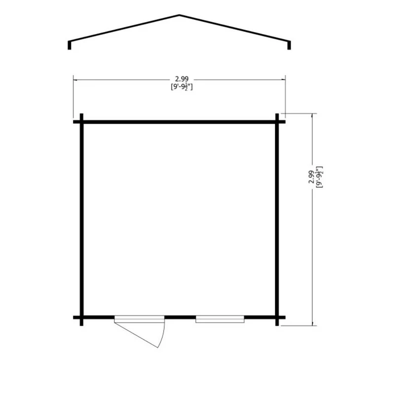 Shire Bucknells 9' 9" x 9' 9" Apex Log Cabin - Premium 34mm Cladding Tongue & Groove - Image 8