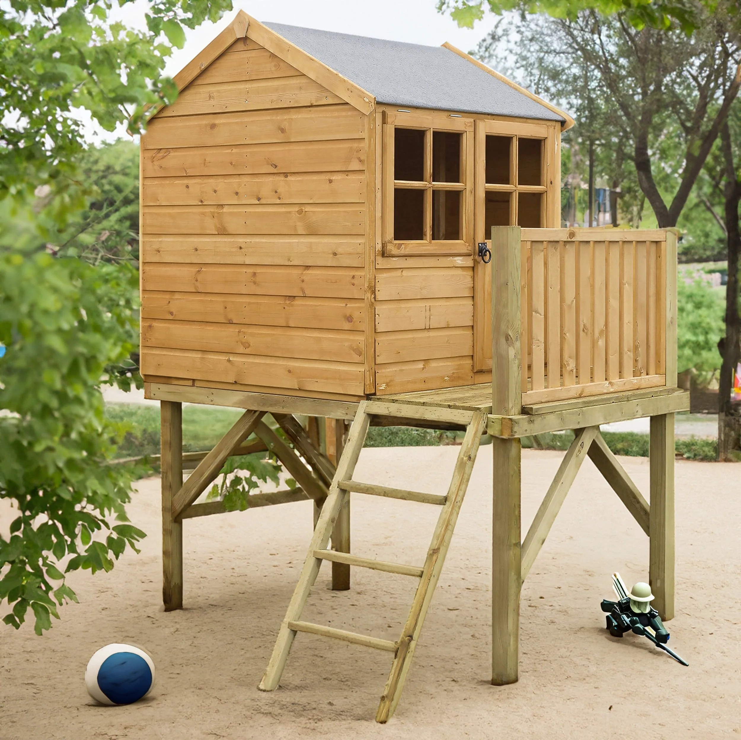 Bunny 3' 8" x 5' 11" Apex Children's Playhouse - Premium Dip Treated Shiplap