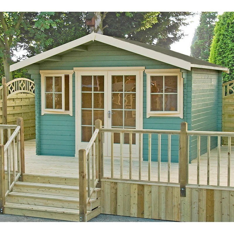 Shire Clipstone 11' 9" x 11' 9" Apex Log Cabin - Premium 34mm Cladding Tongue & Groove - Image 4
