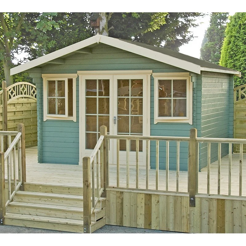 Shire Clipstone 13' 8" x 13' 8" Apex Log Cabin - Premium 28mm Cladding Tongue & Groove - Image 4