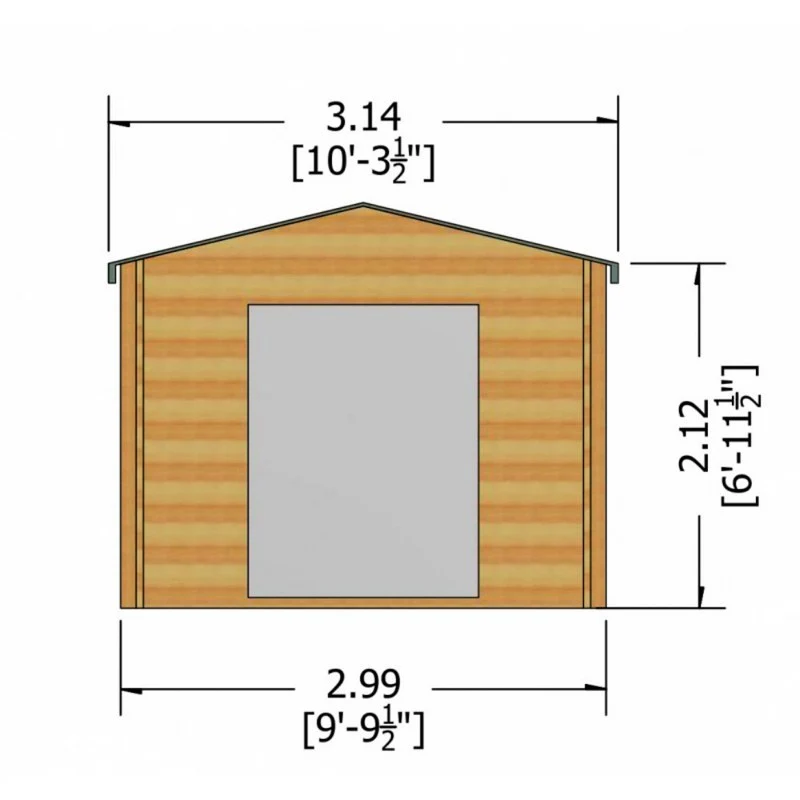 Shire Dalby 9' 9" x 7' 10" Apex Log Cabin - Premium 34mm Cladding Tongue & Groove - Image 7